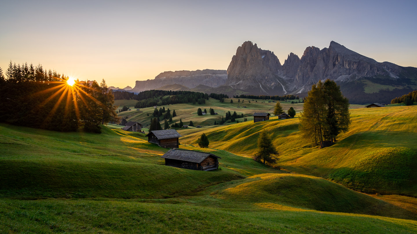 Alpe di Siusi zum Sonnenaufgang