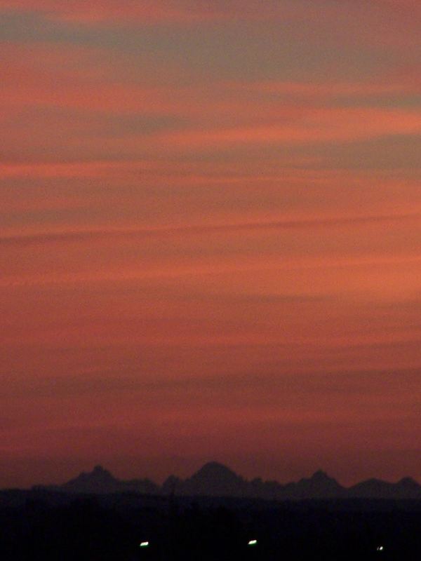 alpen im sonnenuntergang