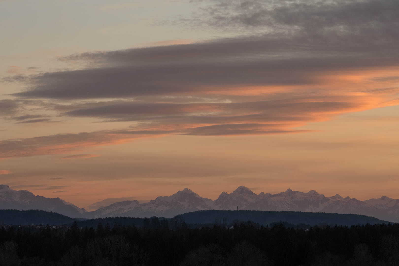 Alpen im Sonnenuntergang