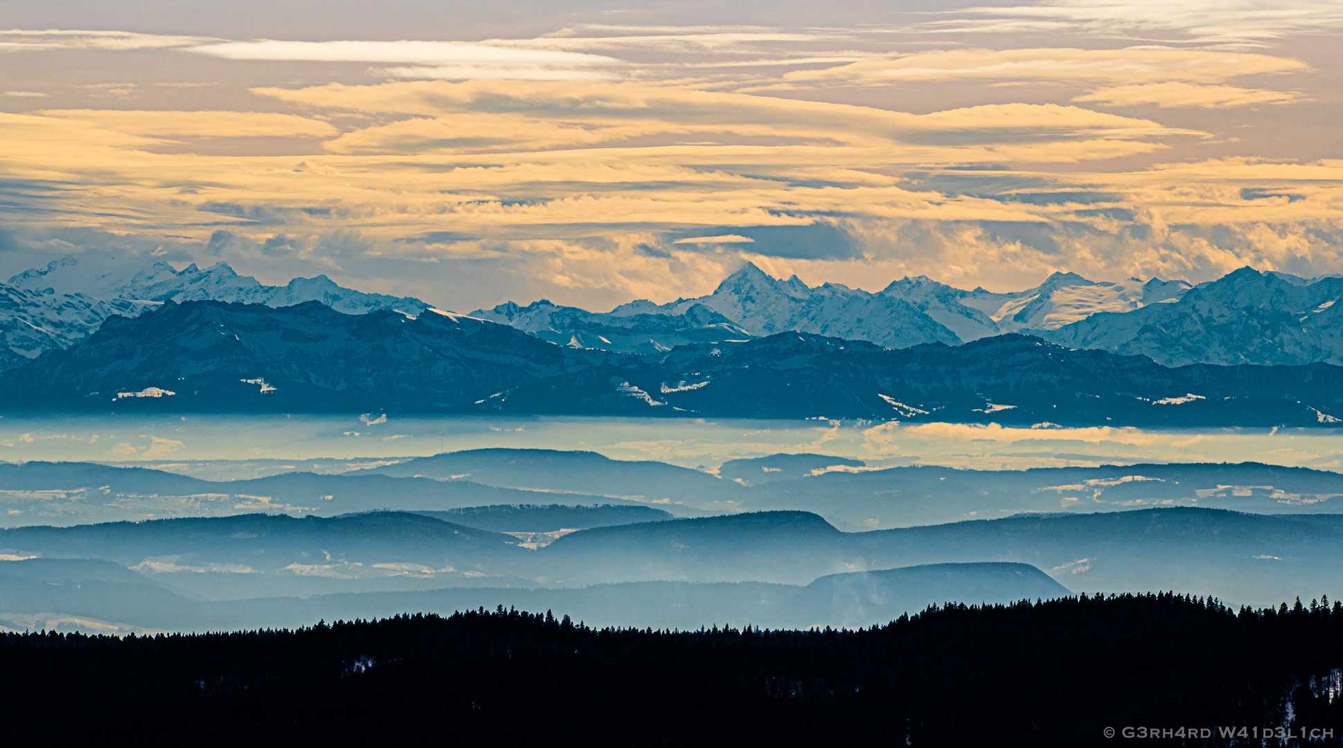 Alpen in 150km Entfernung