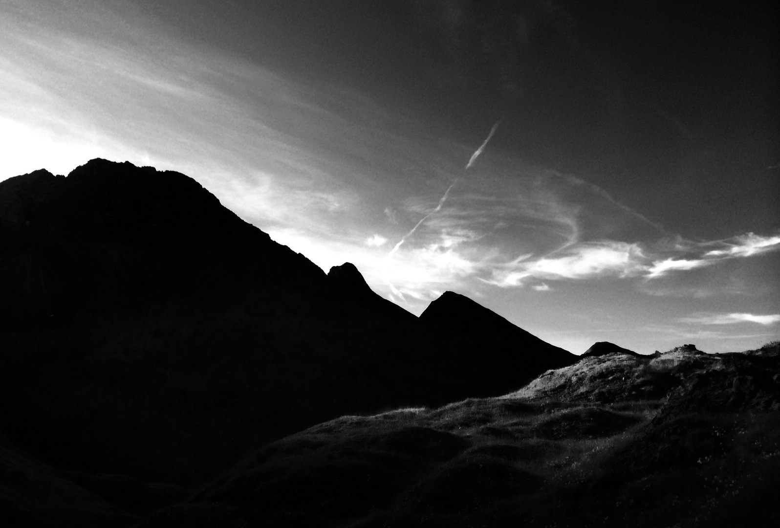 Alpen in Schwarzweiß