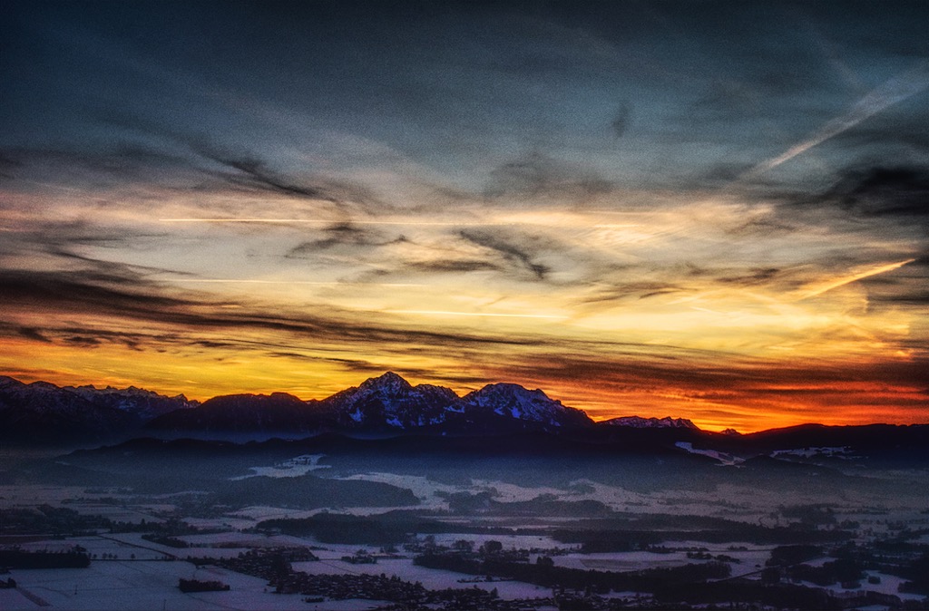 Alpenblick aus dem Flugzeug