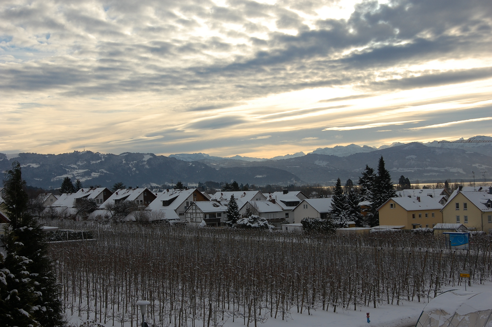 Alpenblick von Wasserburg am Bodensee