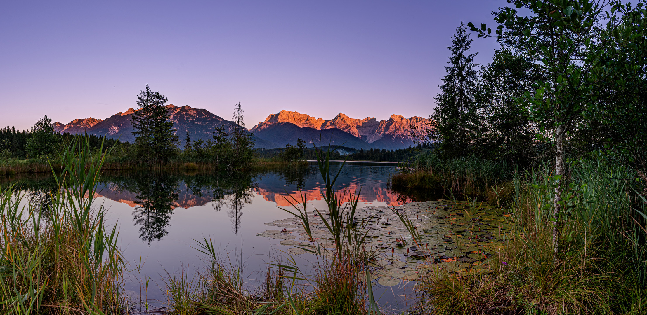 Alpenglühen am Barmsee