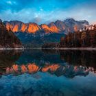 Alpenglühen am Eibsee