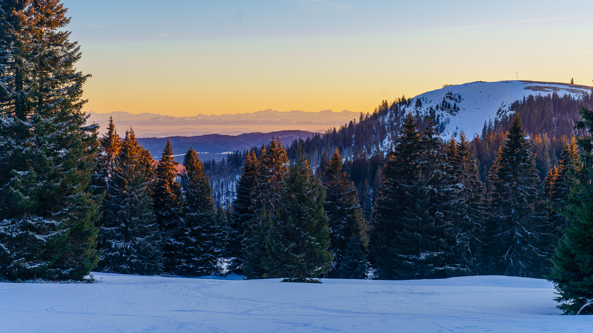 Alpenglühen am Herzogenhorn