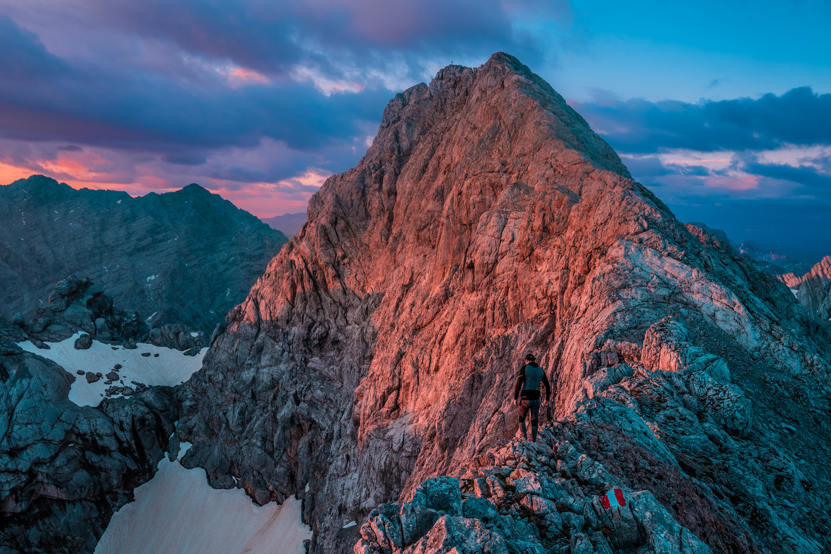 Alpenglühen am Hochkalter 