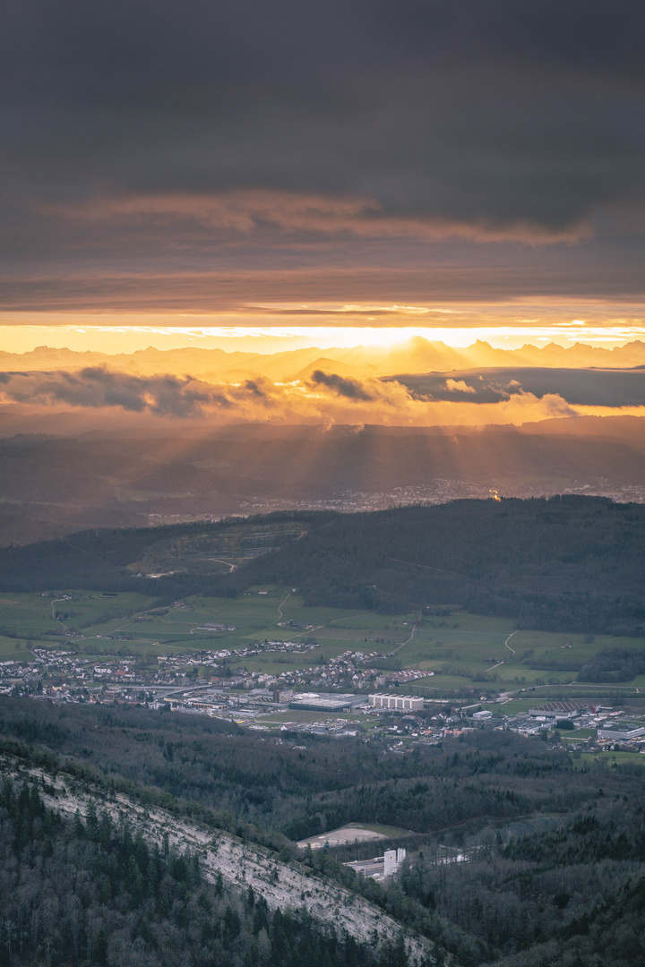 Alpenglühen am Morgen