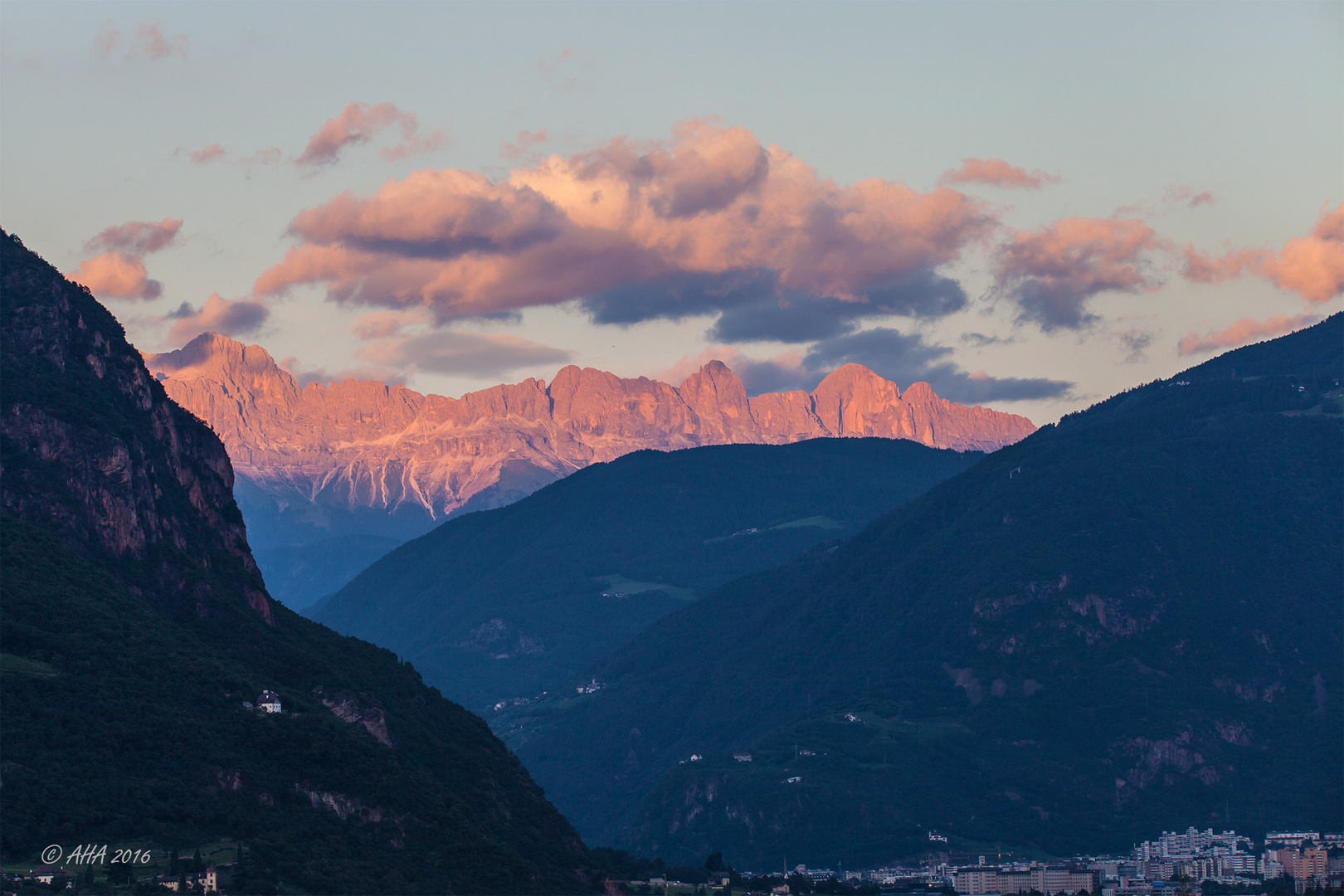 Alpenglühen am Rosengarten