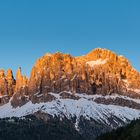 Alpenglühen am Rosengarten in den Dolomiten