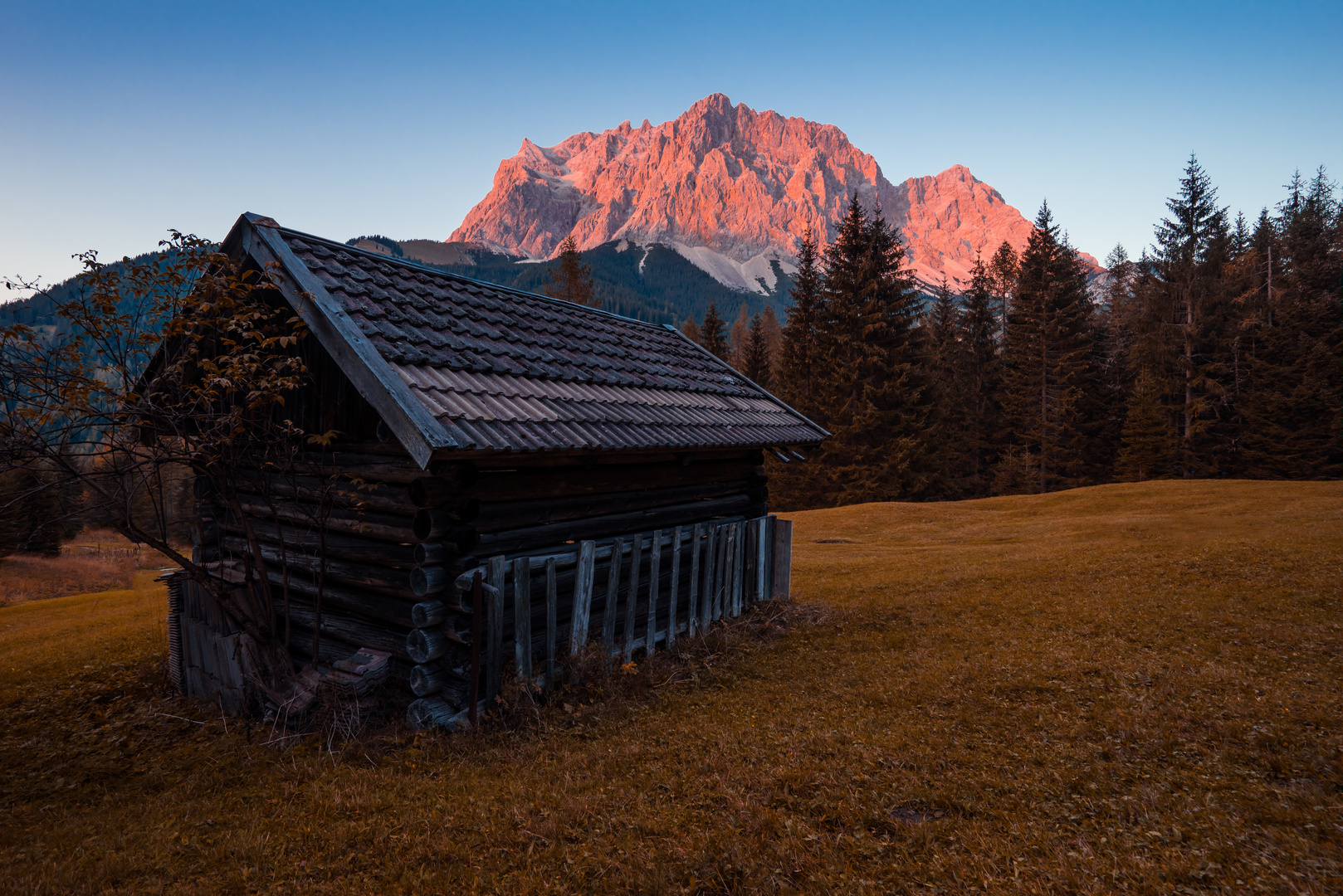 Alpenglühen am Wettersteingebirge