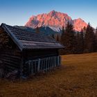 Alpenglühen am Wettersteingebirge