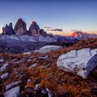 Alpenglühen an den 3 Zinnen