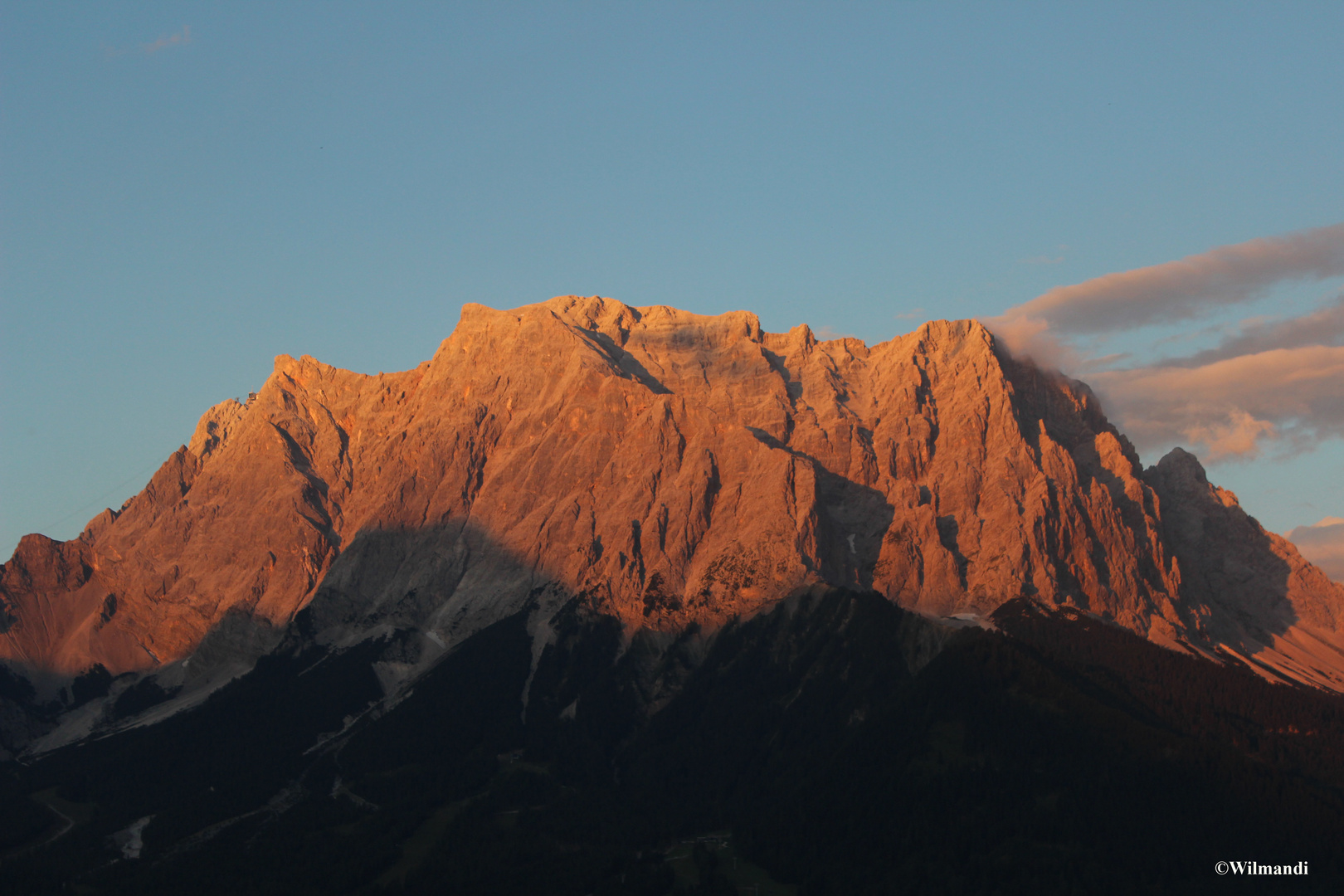 Alpenglühen an der Zugspitze