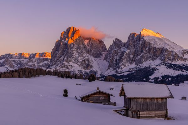 Alpenglühen auf der Seiser Alm