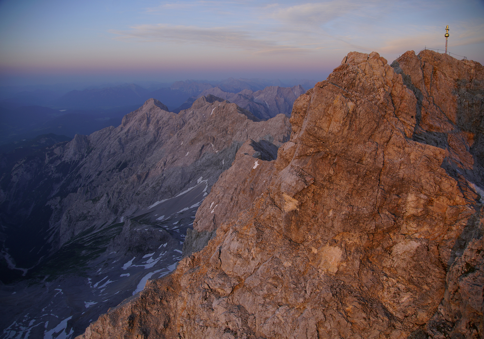 Alpenglühen auf der Zugspitze