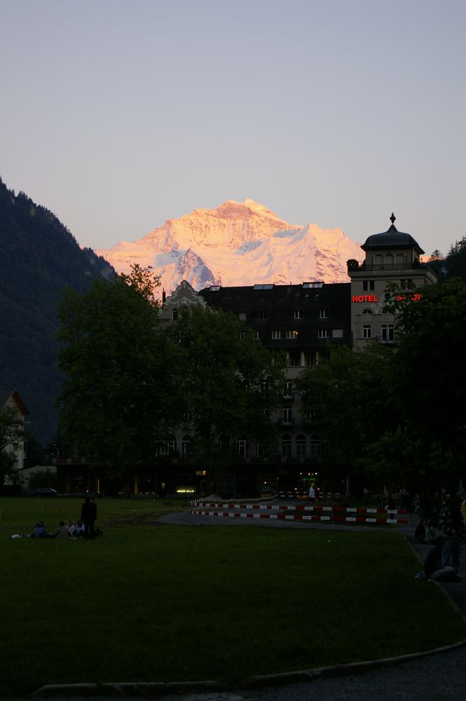 Alpenglühen II, Junfraujoch/Eiger in der Abendsonne