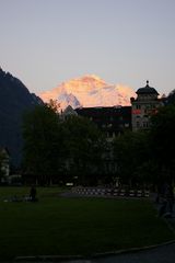 Alpenglühen II, Junfraujoch/Eiger in der Abendsonne