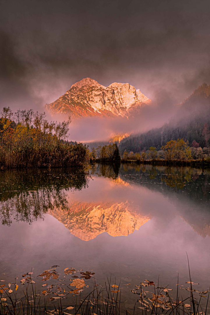 Alpenglühen im Nationalpark Gesäuse