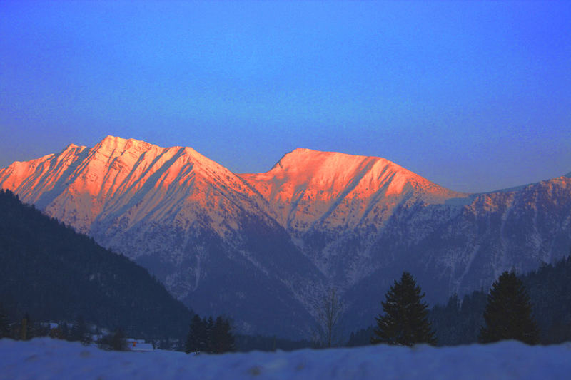 Alpenglühen in den Ammergauer Alpen