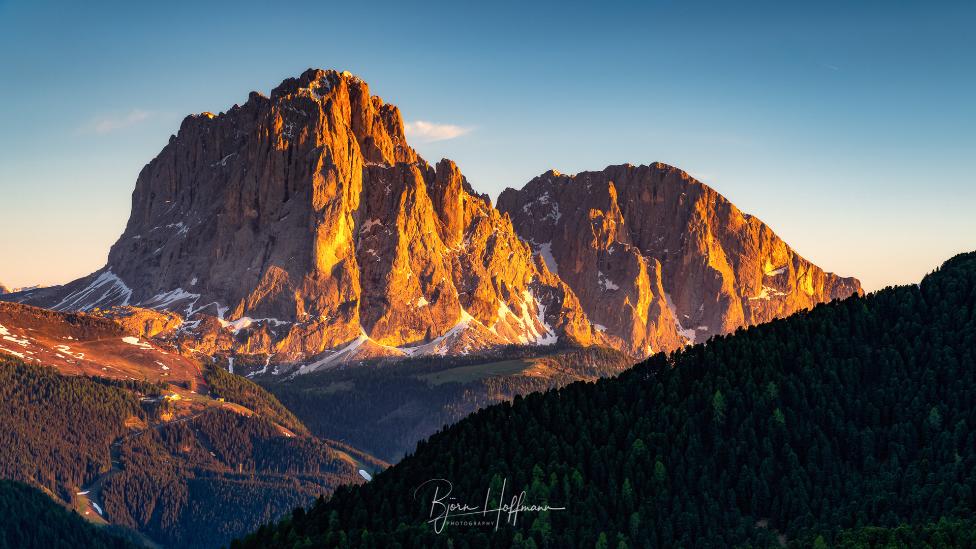 Alpenglühen in den Dolomiten