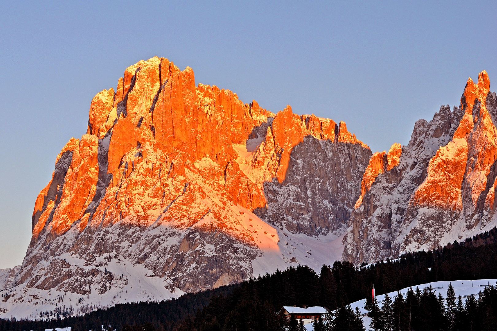 Alpenglühen in den Dolomiten