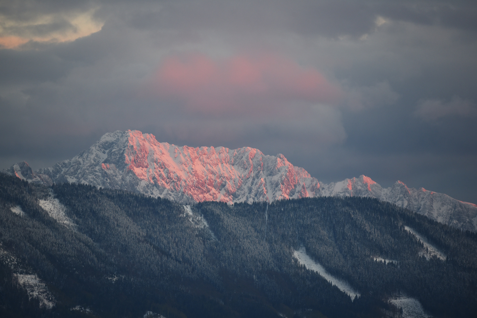 Alpenglühen in den Karawanken