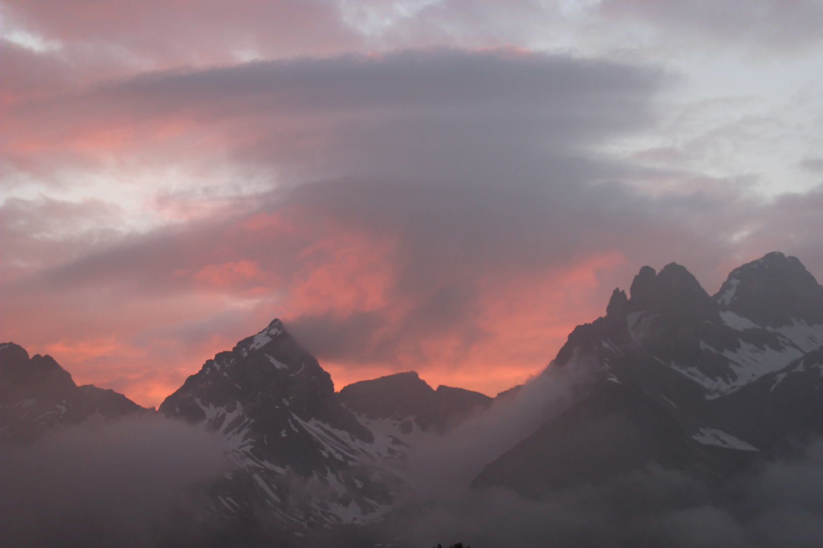 Alpenglühen in den Lechtaler Alpen