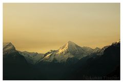 Alpenglühen in der Morgenröte