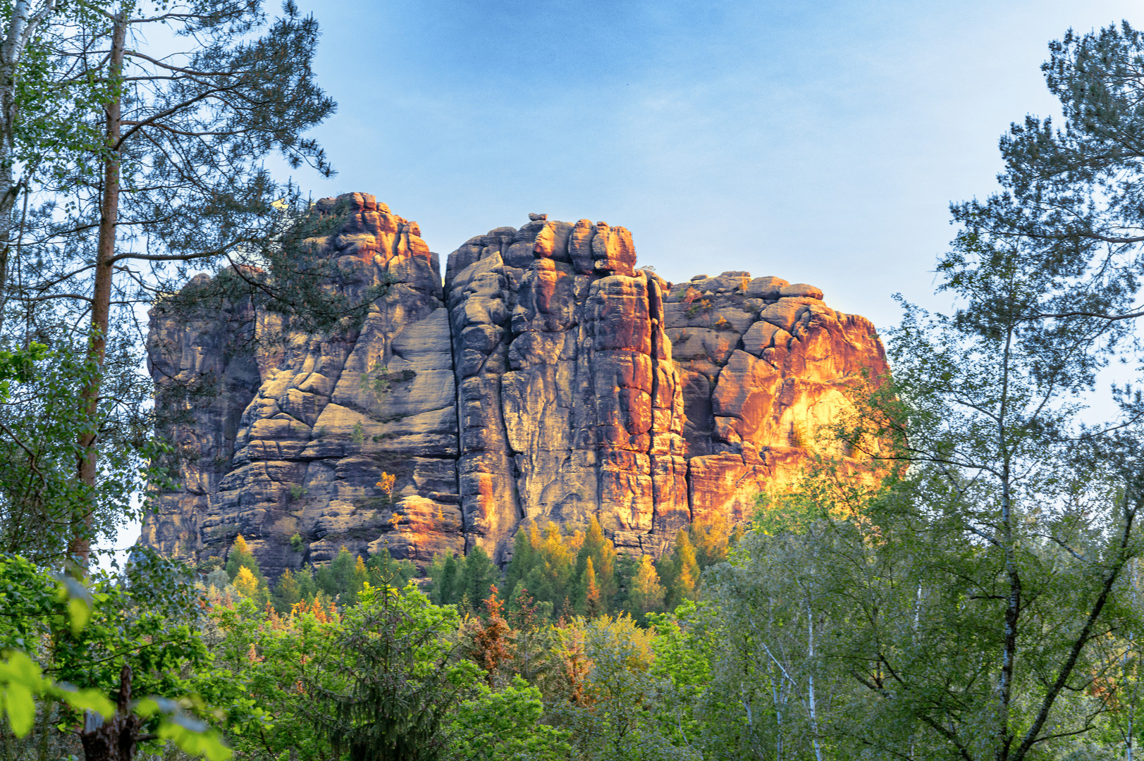 Alpenglühen in der sächsischen Schweiz