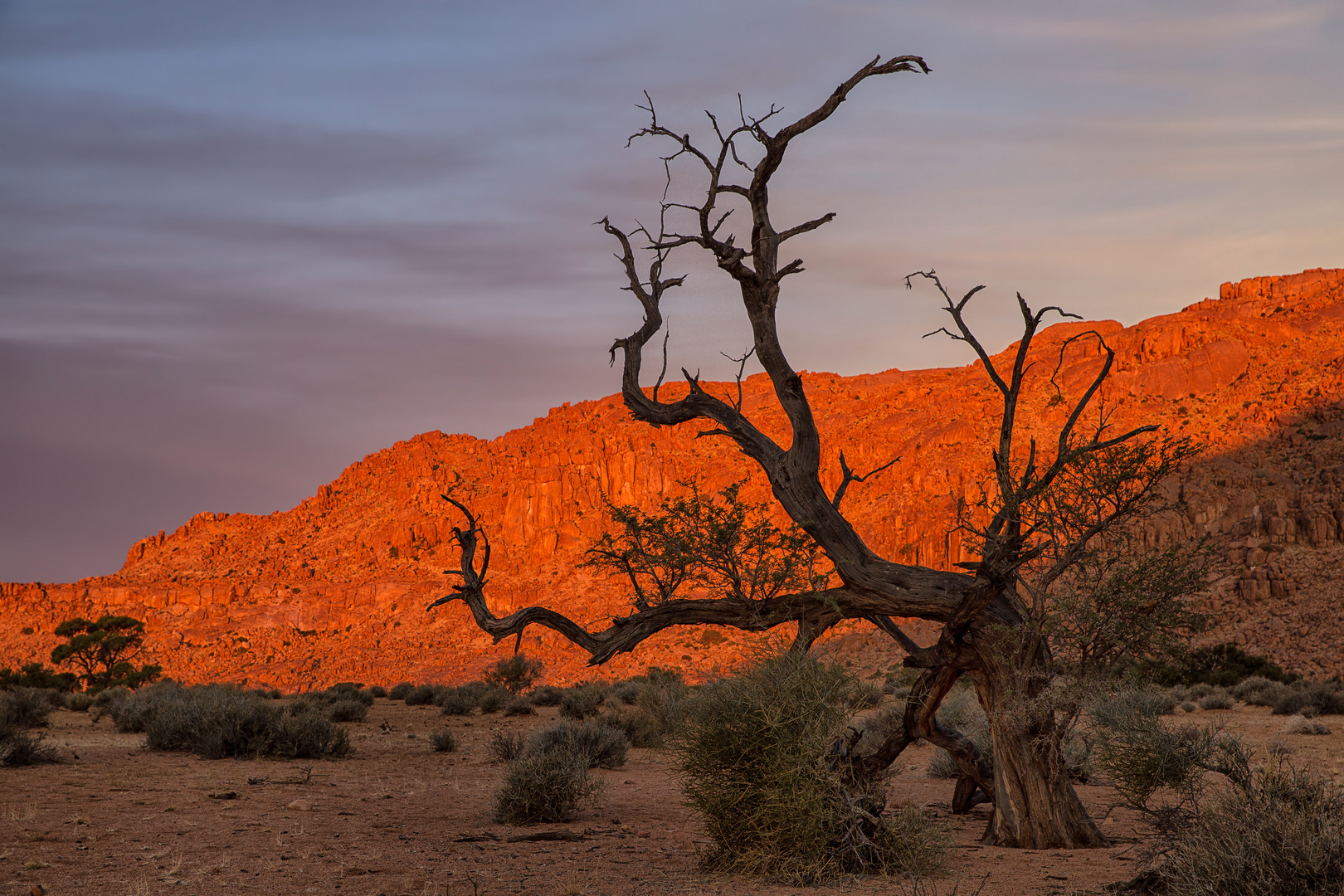 Alpenglühen in Namibia