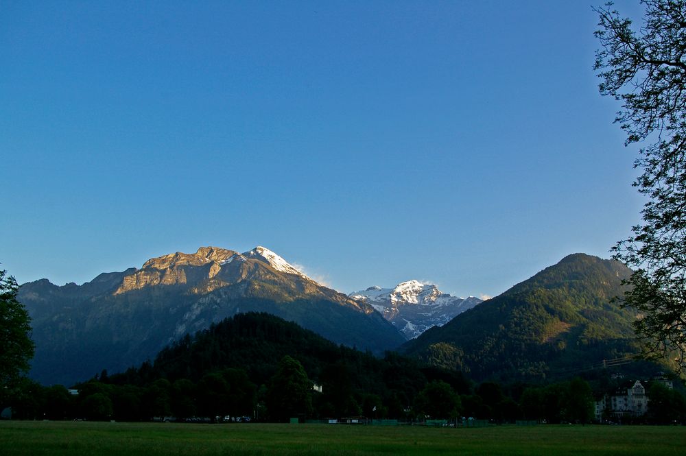 Alpenglühen, Junfraujoch in der Abendsonne