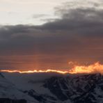 Alpenglühen mit Matterhorn, vom Gornergrat aus gesehen