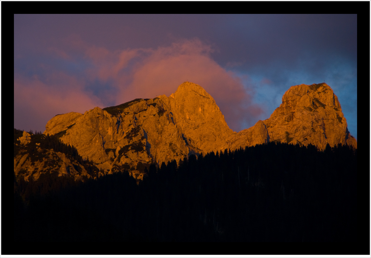 Alpenglühn im Tannheimer Tal