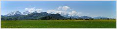 Alpenpanorama im Frühling