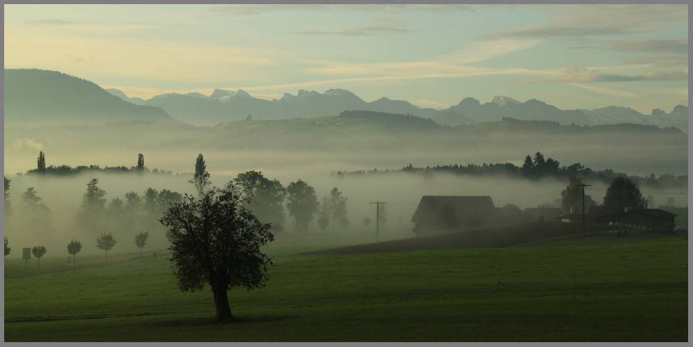 Alpenpanorama im Nebel