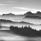 Alpenpanorama monochrom