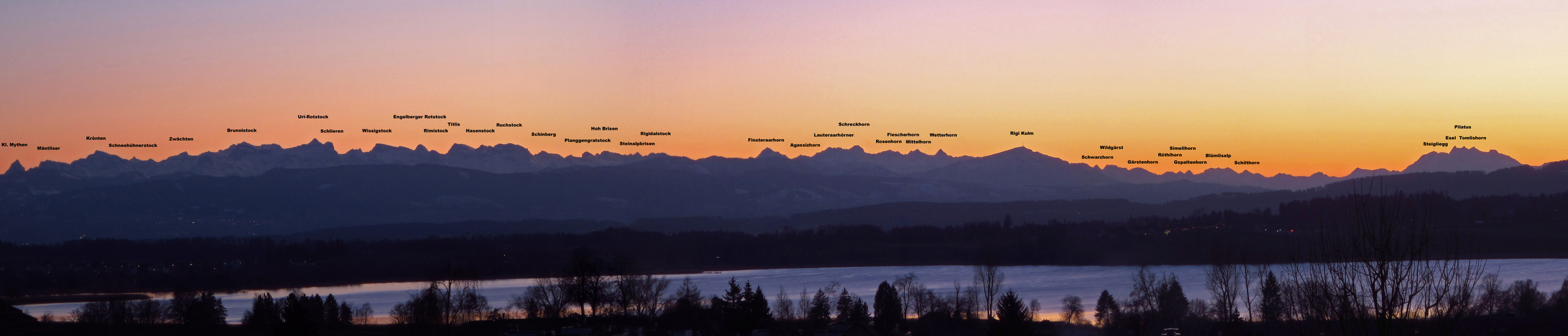 Alpenpanorama über dem Pfäffikersee