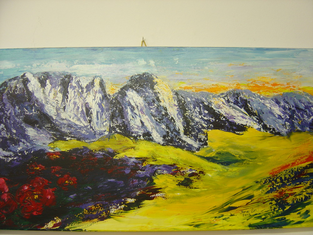 Alpenrose , Acryl 100x50