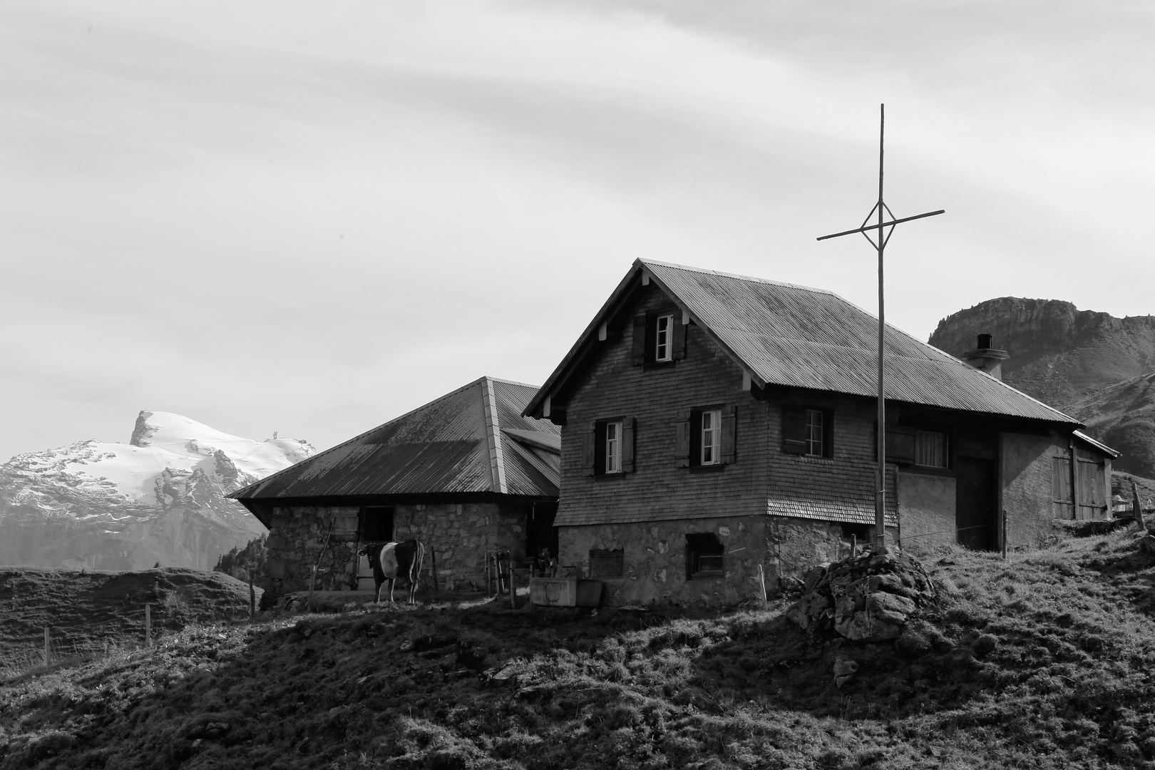 Alpgebäude der Schällefluehütte