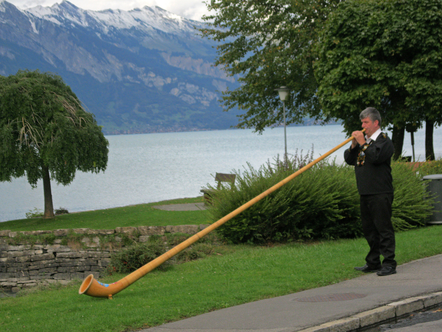 Alphornbläser am See