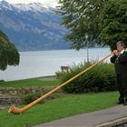 Alphornbläser am See