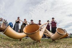 Alphornbläser auf dem Weissenstein ob Solothurn