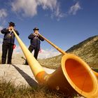 Alphornduo auf dem Gotthardpass