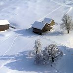 Alphütten im Winter