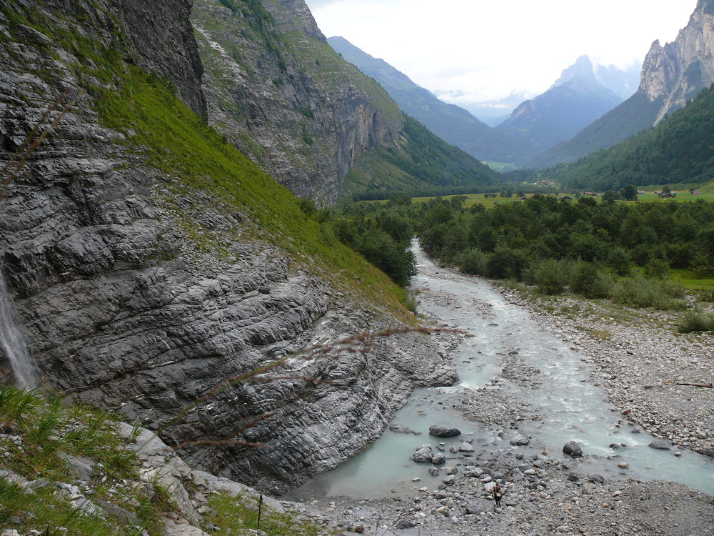 Alpine glacier stream