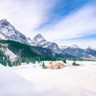 Alpine village in winter decor