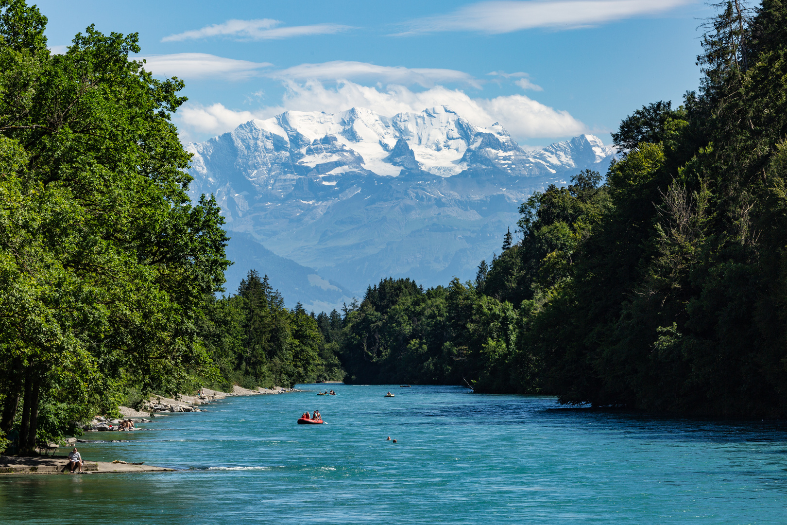 Alpines Flussbad