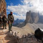 Alpini e Tre Cime di Lavaredo dai camminamenti del Monte Paterno