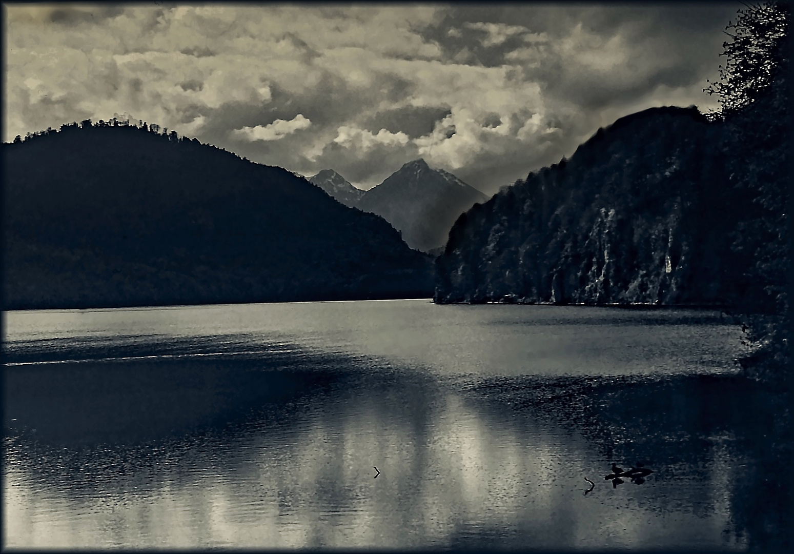 Alpsee in der Abenddämmerung